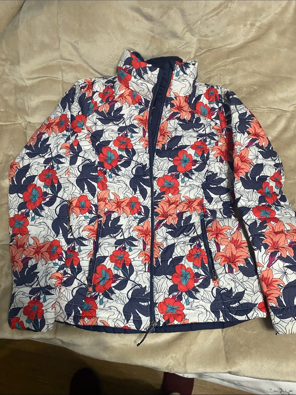 Columbia Omni-Heat Fitted Quilted Puffer Jacket - Floral small